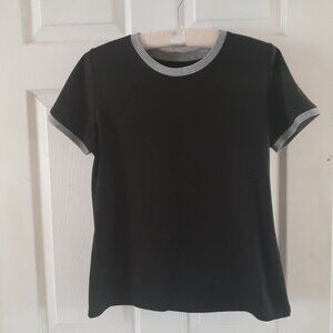 Alia Short Sleeve Top Black and White (Size S)